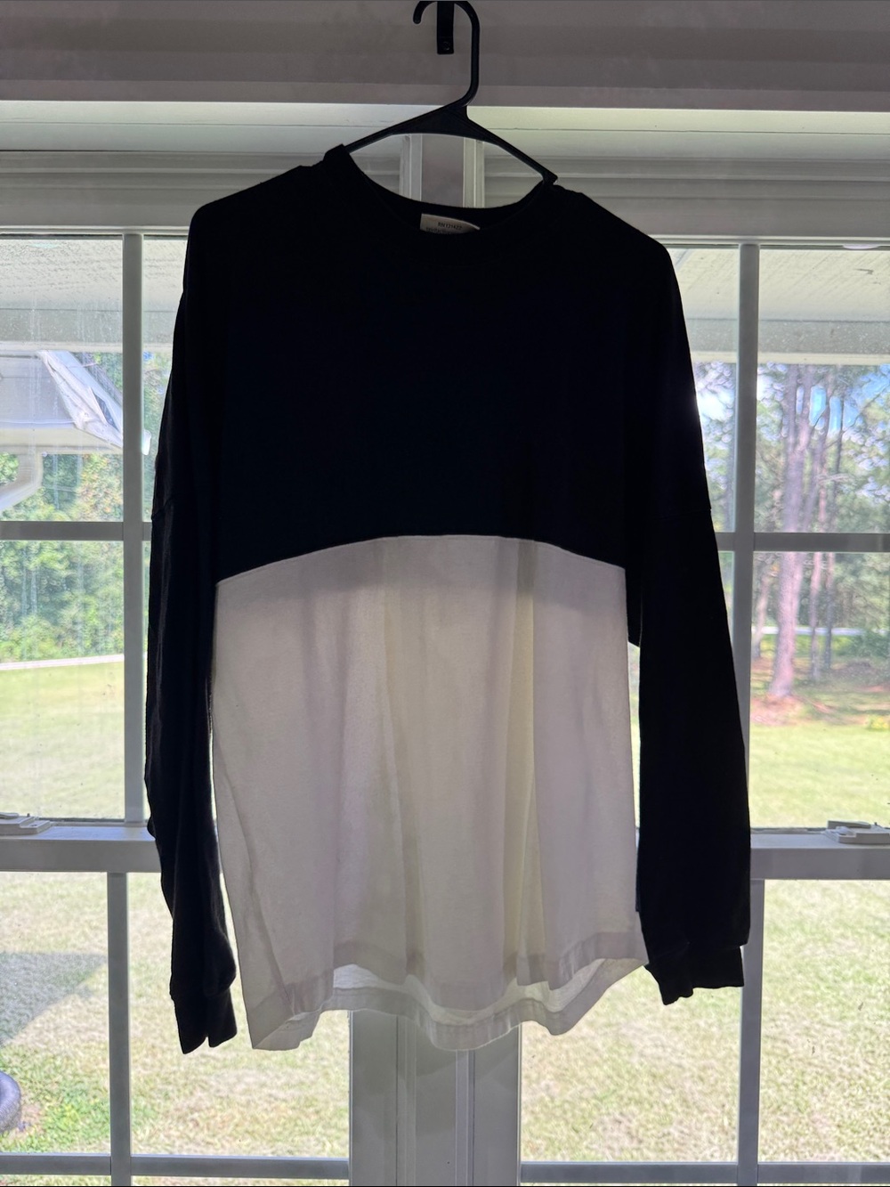Spirit Black and White Two-Tone Crewneck Sweater